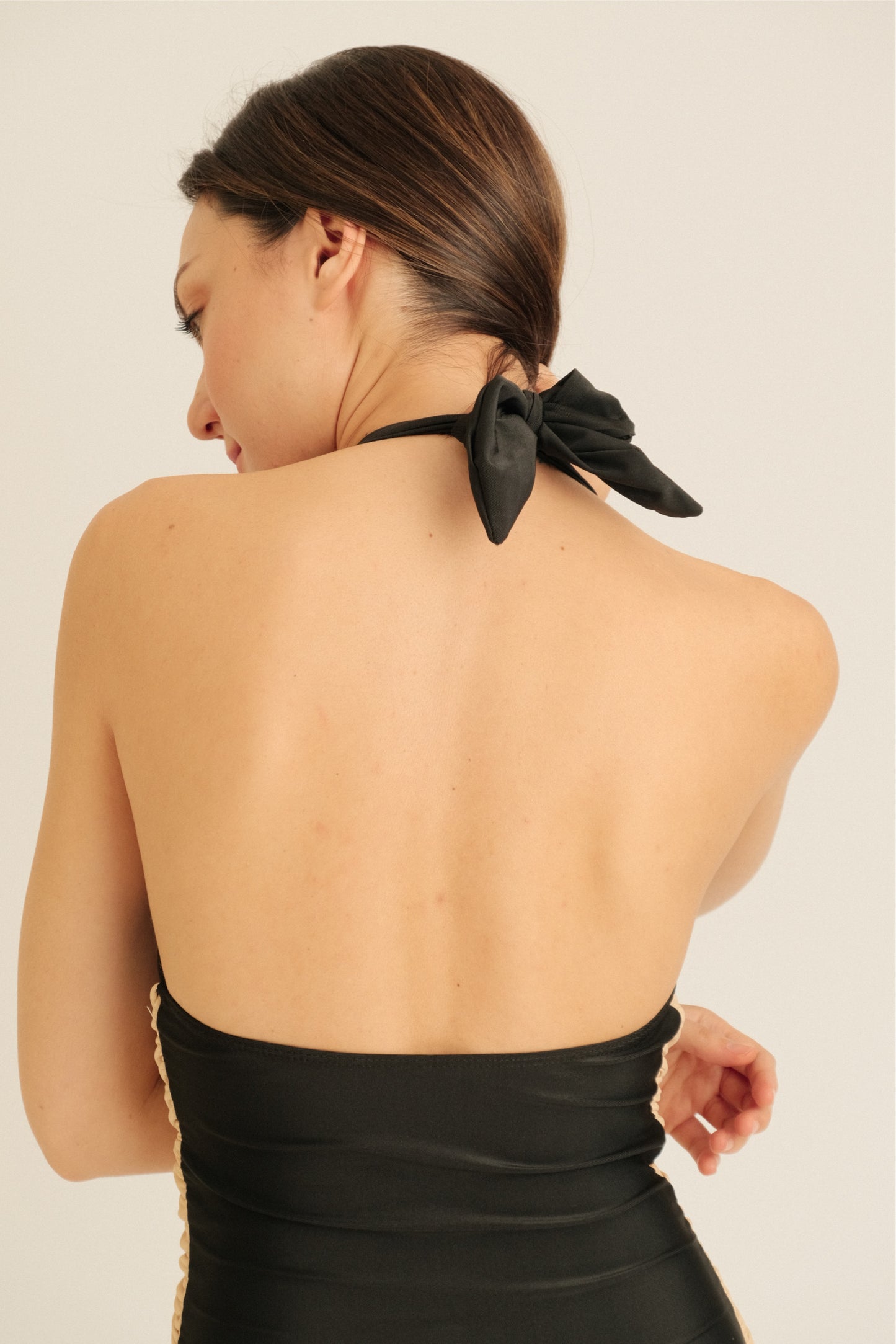 PAMELA FULL PIECE SWIMSUIT IN BLACK/NUDE