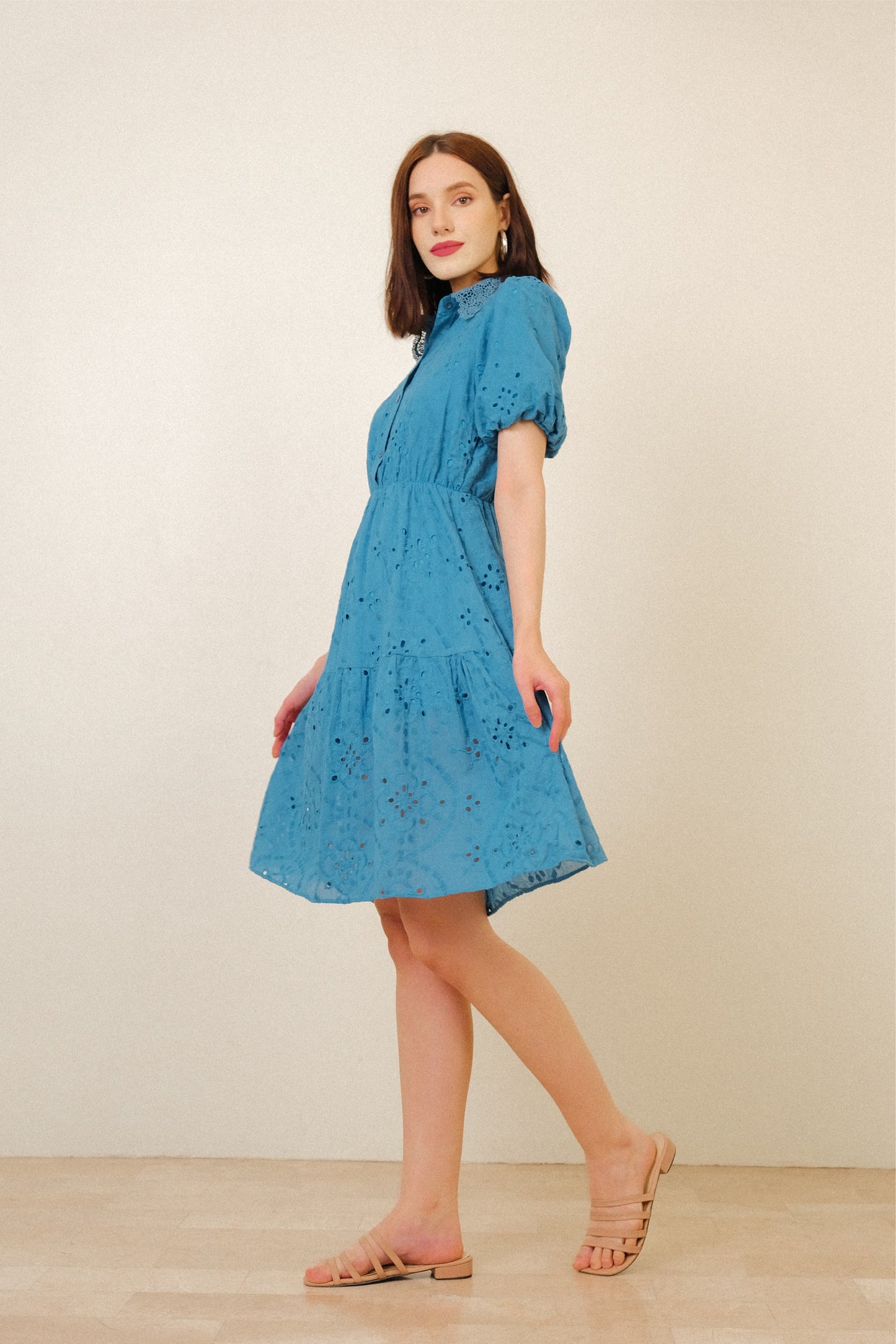 LEAH DRESS IN AZURE BLUE