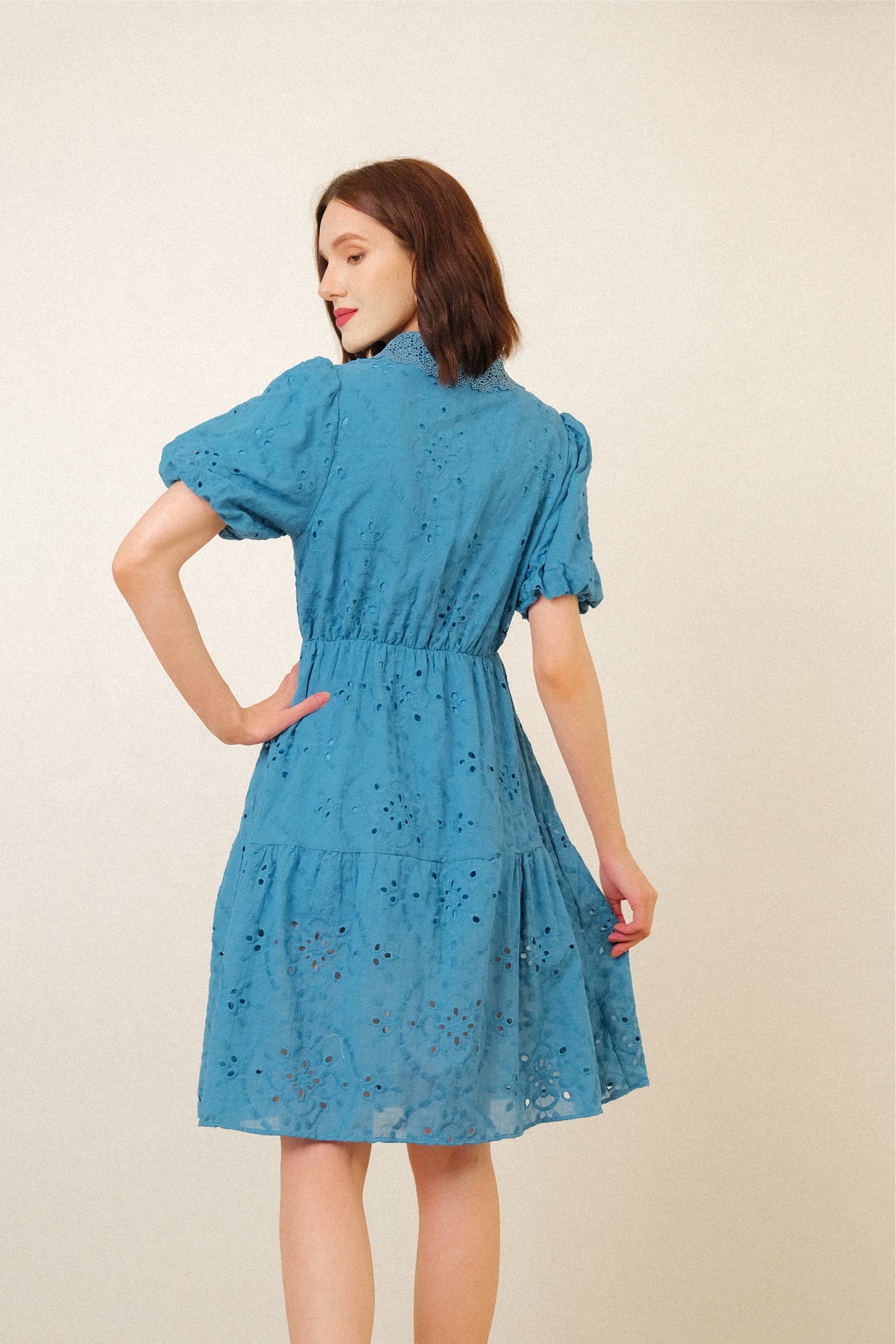 LEAH DRESS IN AZURE BLUE