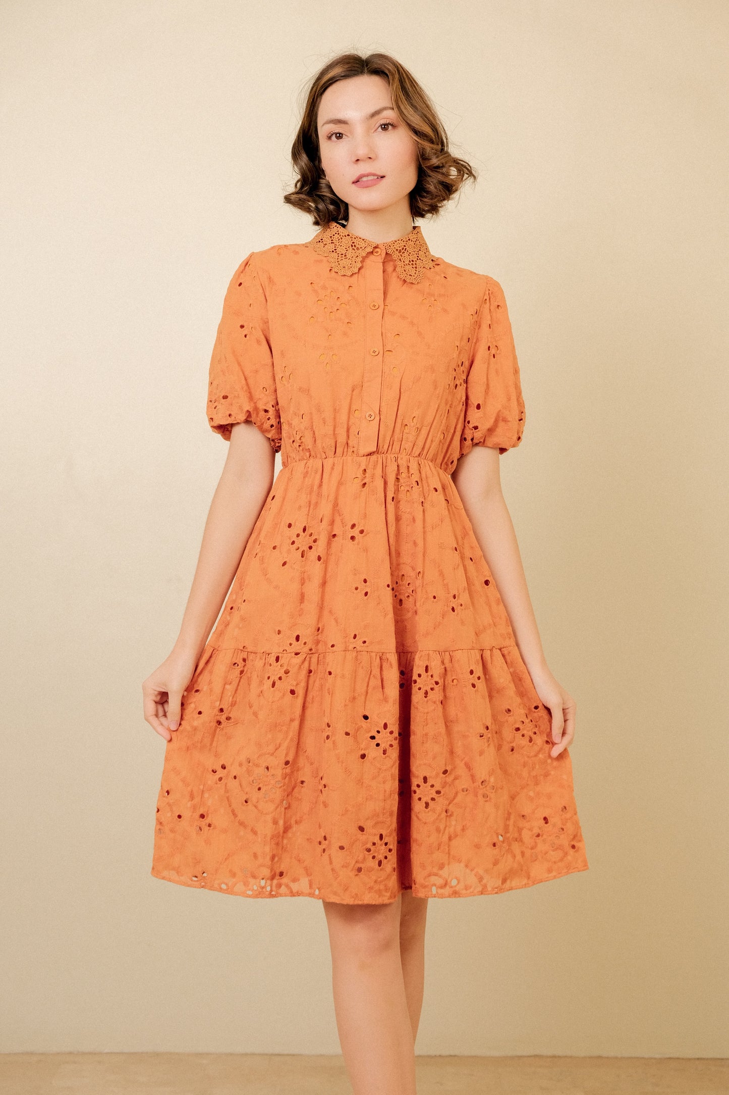 LEAH DRESS IN TANGERINE