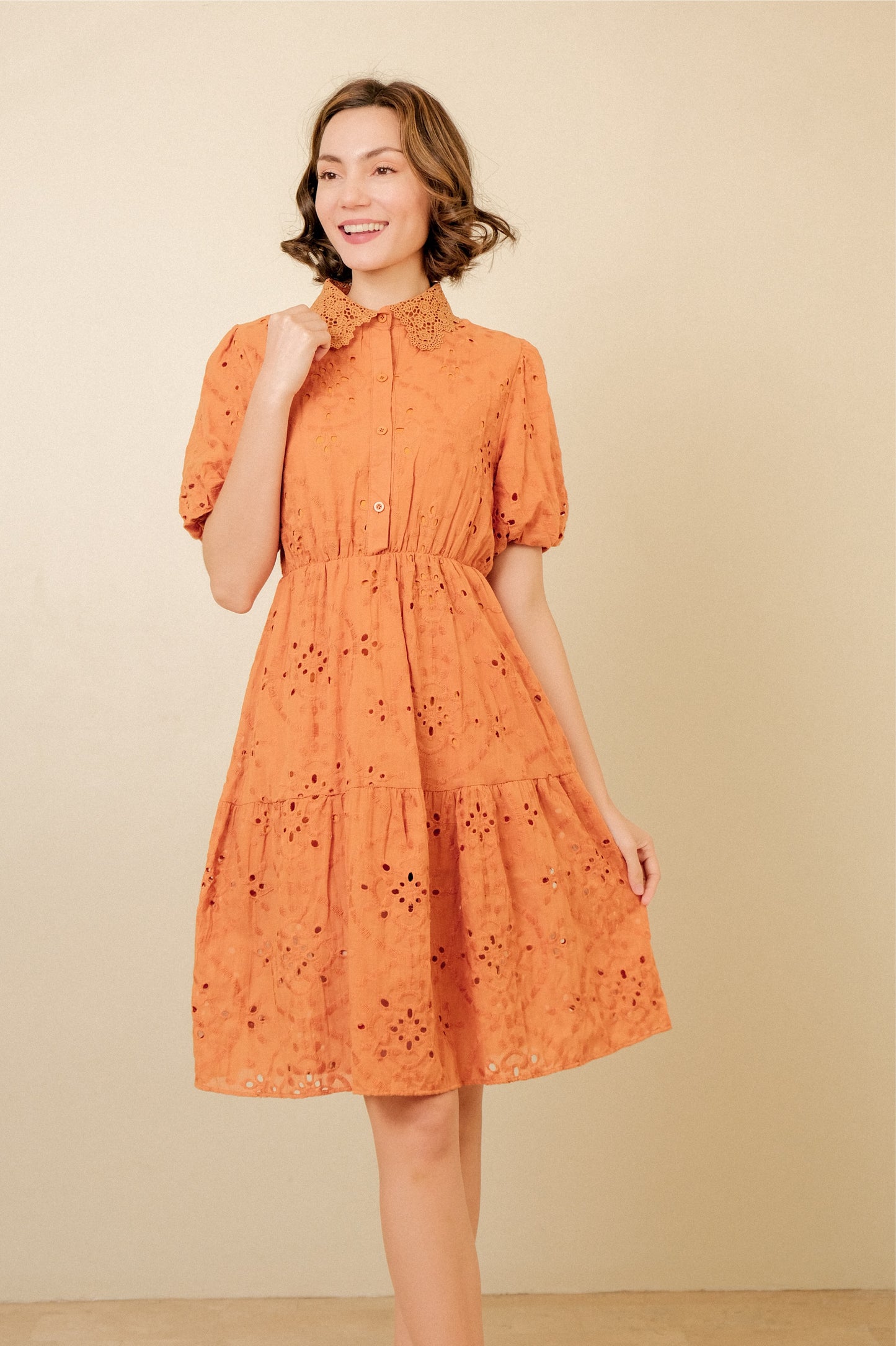 LEAH DRESS IN TANGERINE