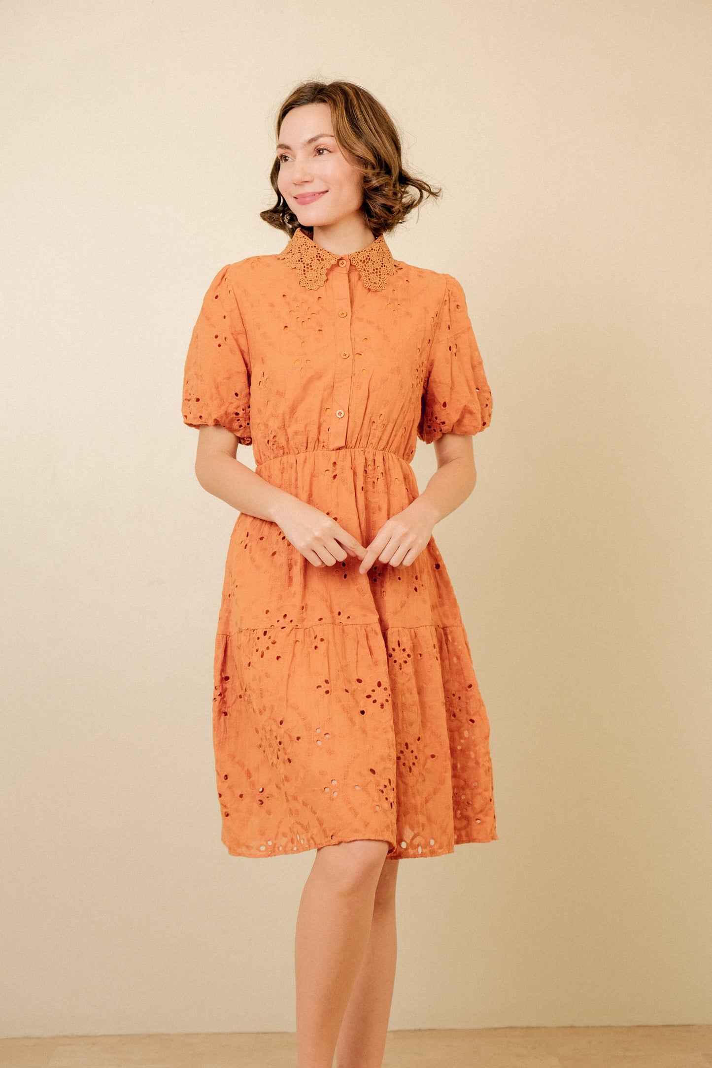 LEAH DRESS IN TANGERINE