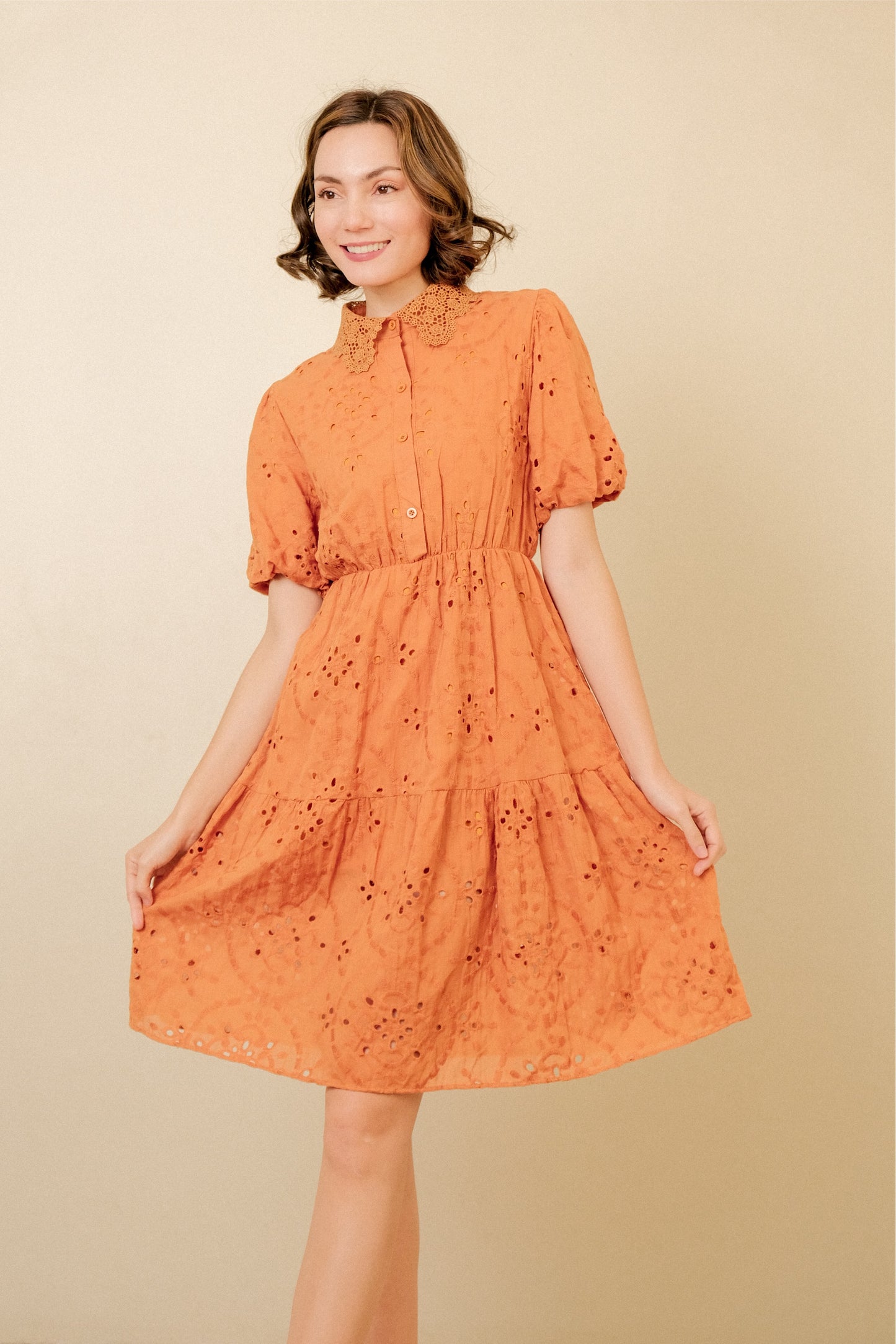 LEAH DRESS IN TANGERINE