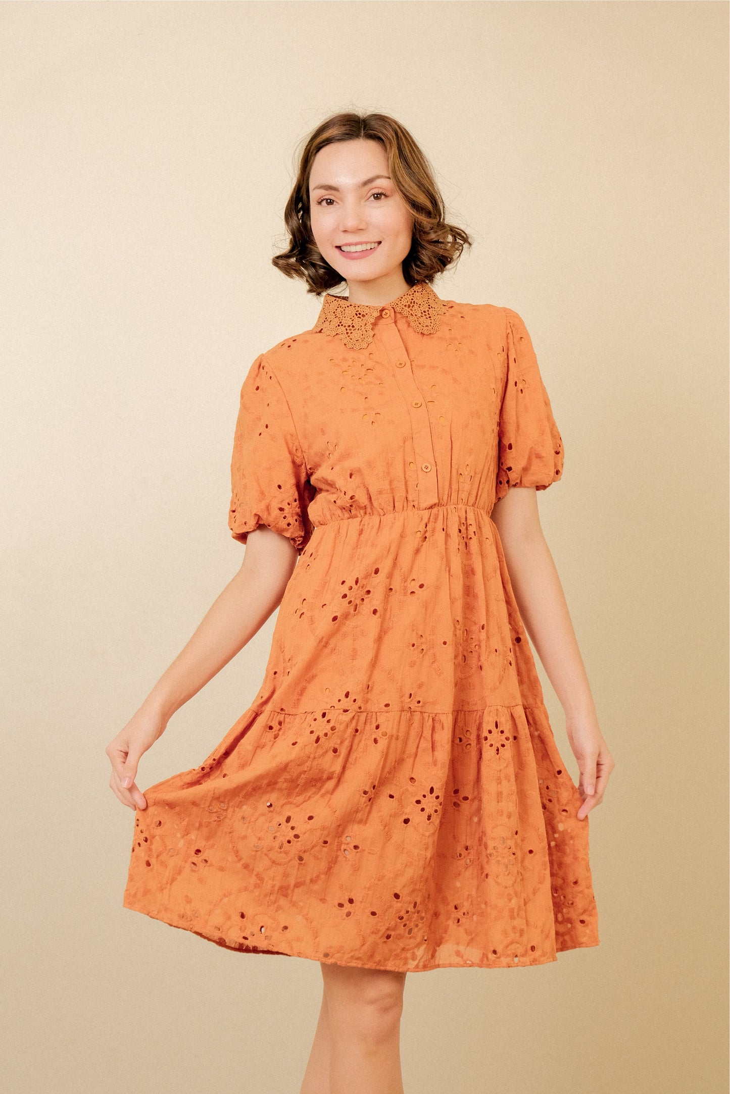 LEAH DRESS IN TANGERINE