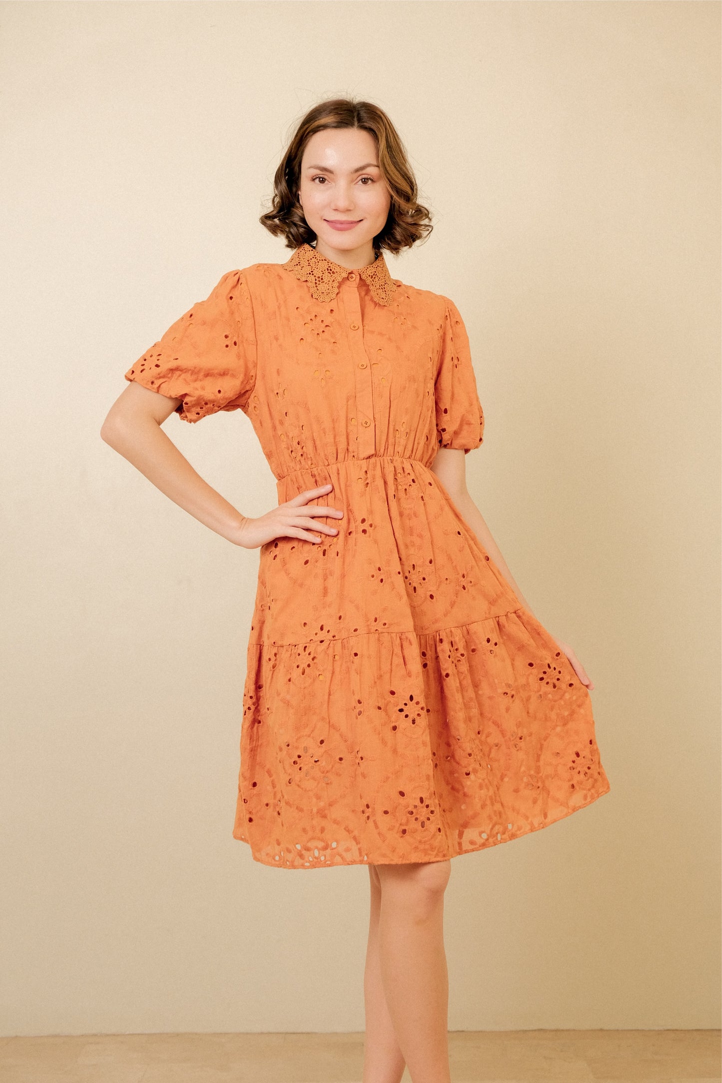 LEAH DRESS IN TANGERINE