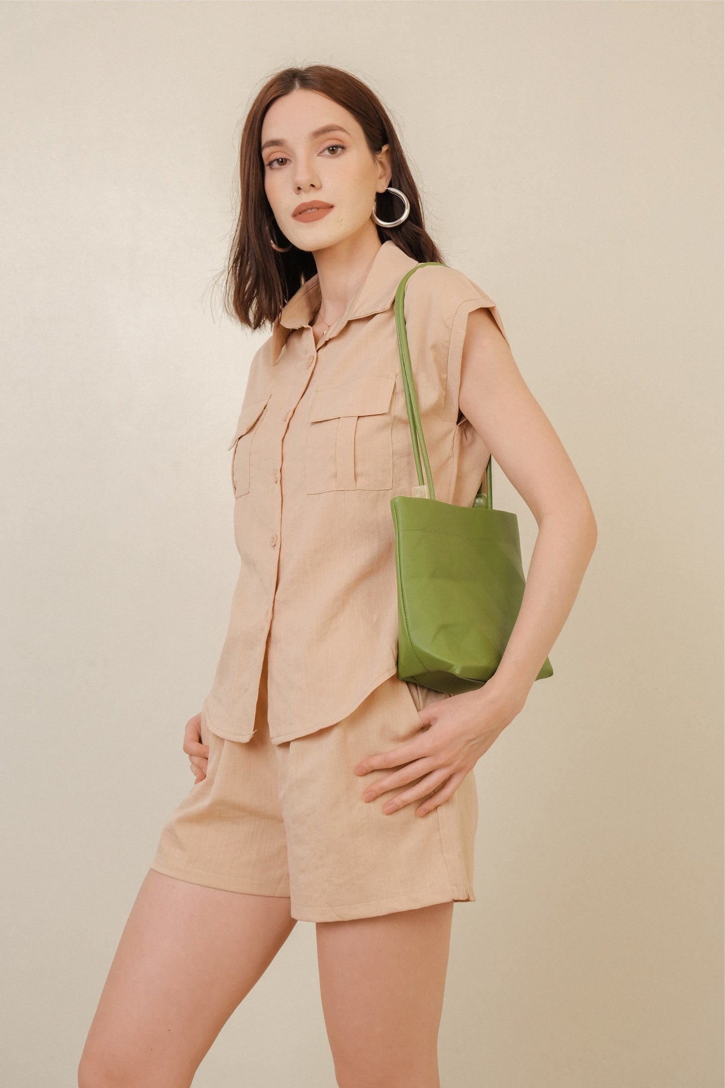 ALL MINE SHOULDER BAG IN GREEN TEA