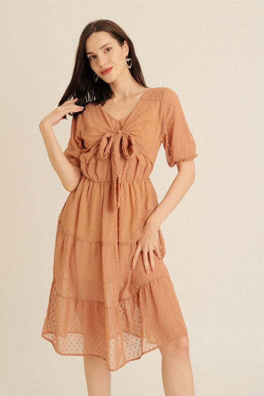 SIERRA DRESS IN CAMEL BROWN