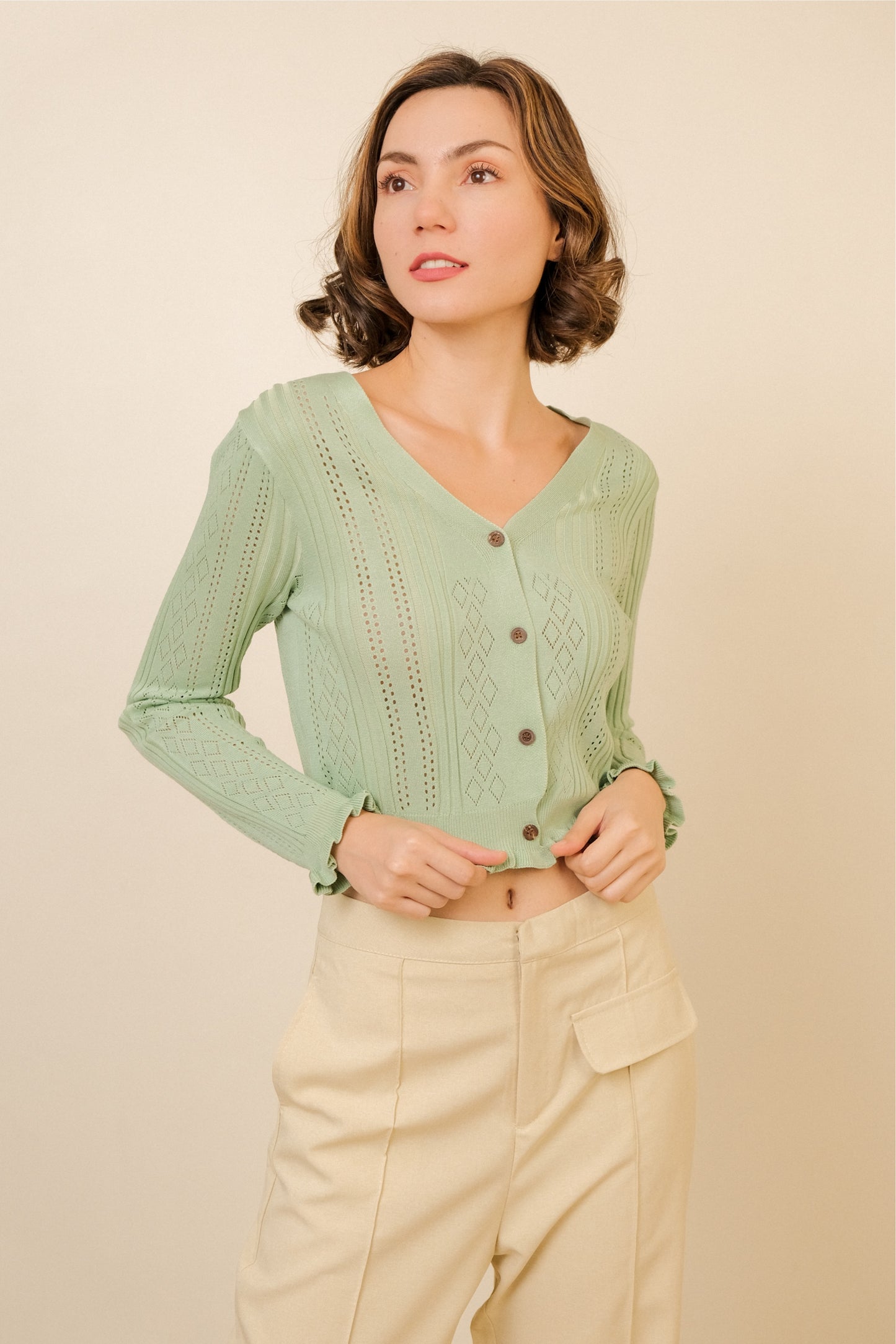 PATRICE TOP IN GREEN TEA