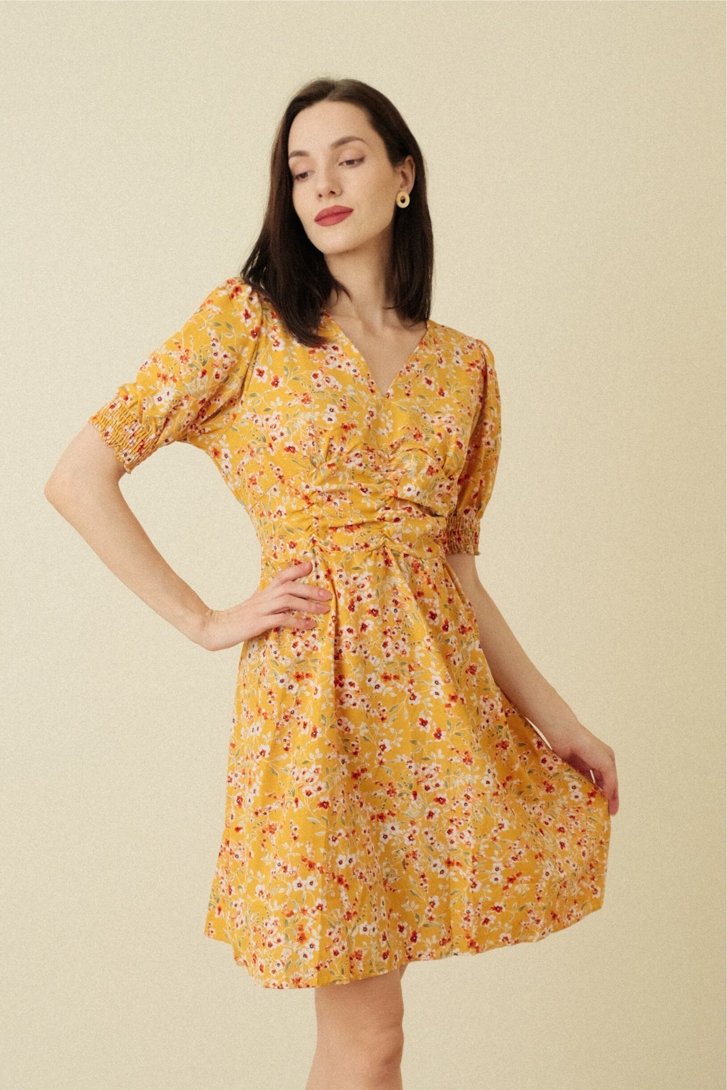 LAYLA DRESS IN MUSTARD