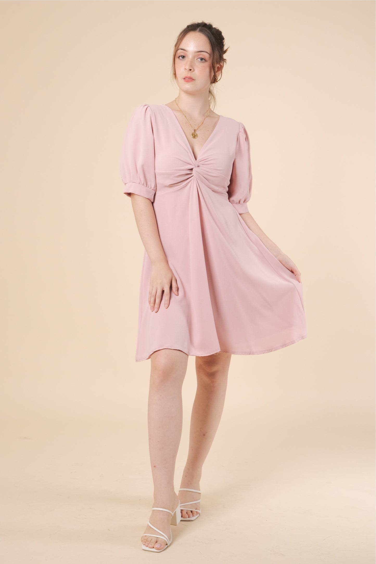 CHARLOTTE DRESS IN BLUSH PINK