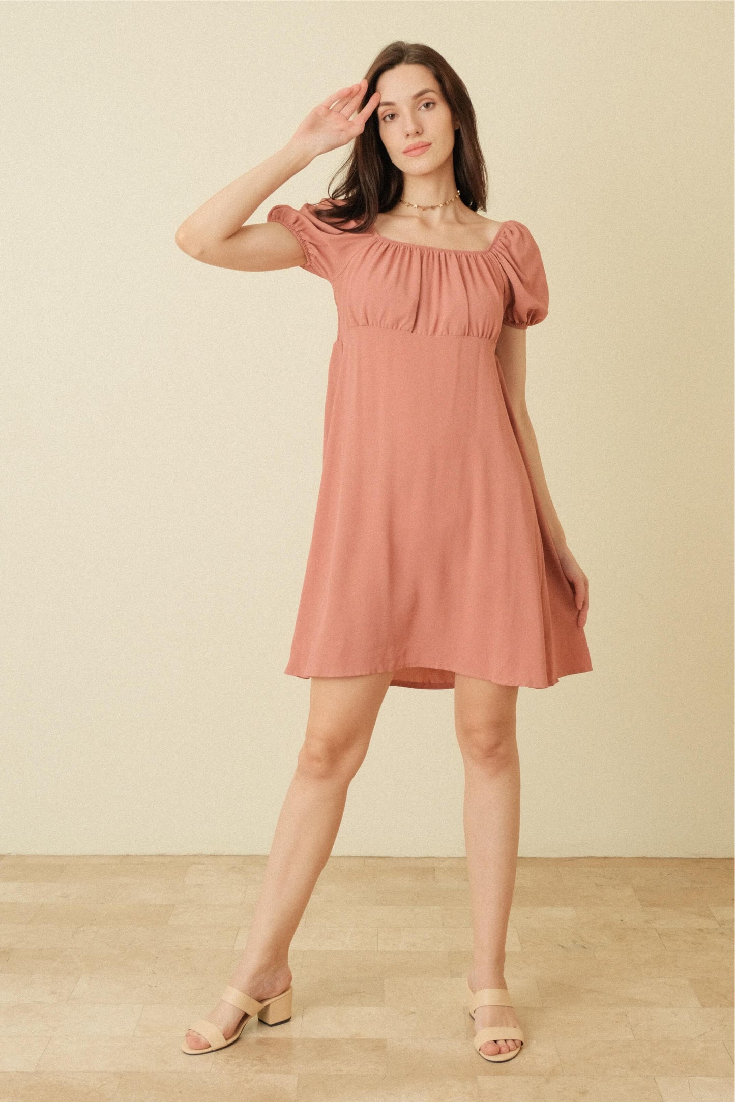 LISA DRESS IN SALMON PINK