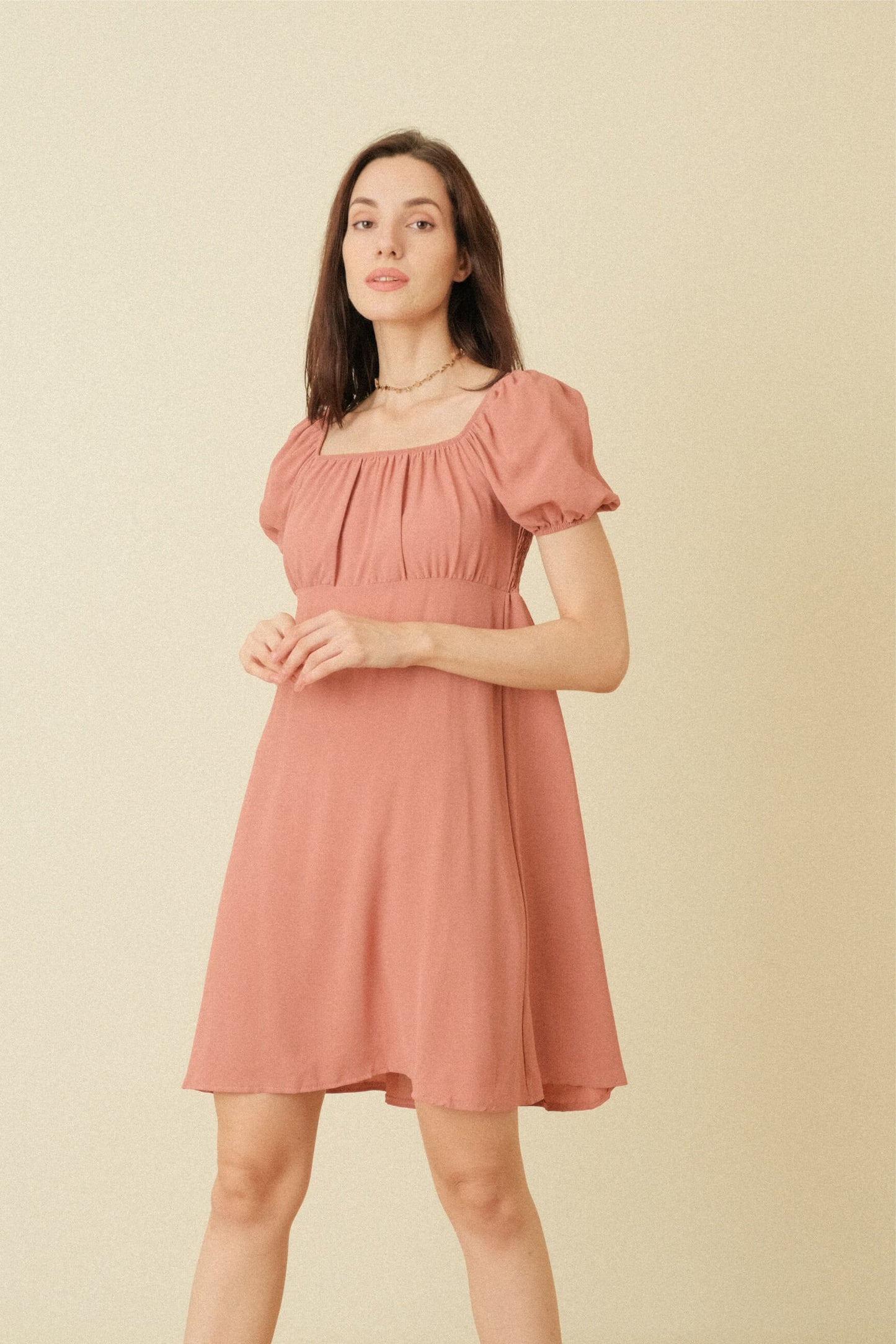 LISA DRESS IN SALMON PINK