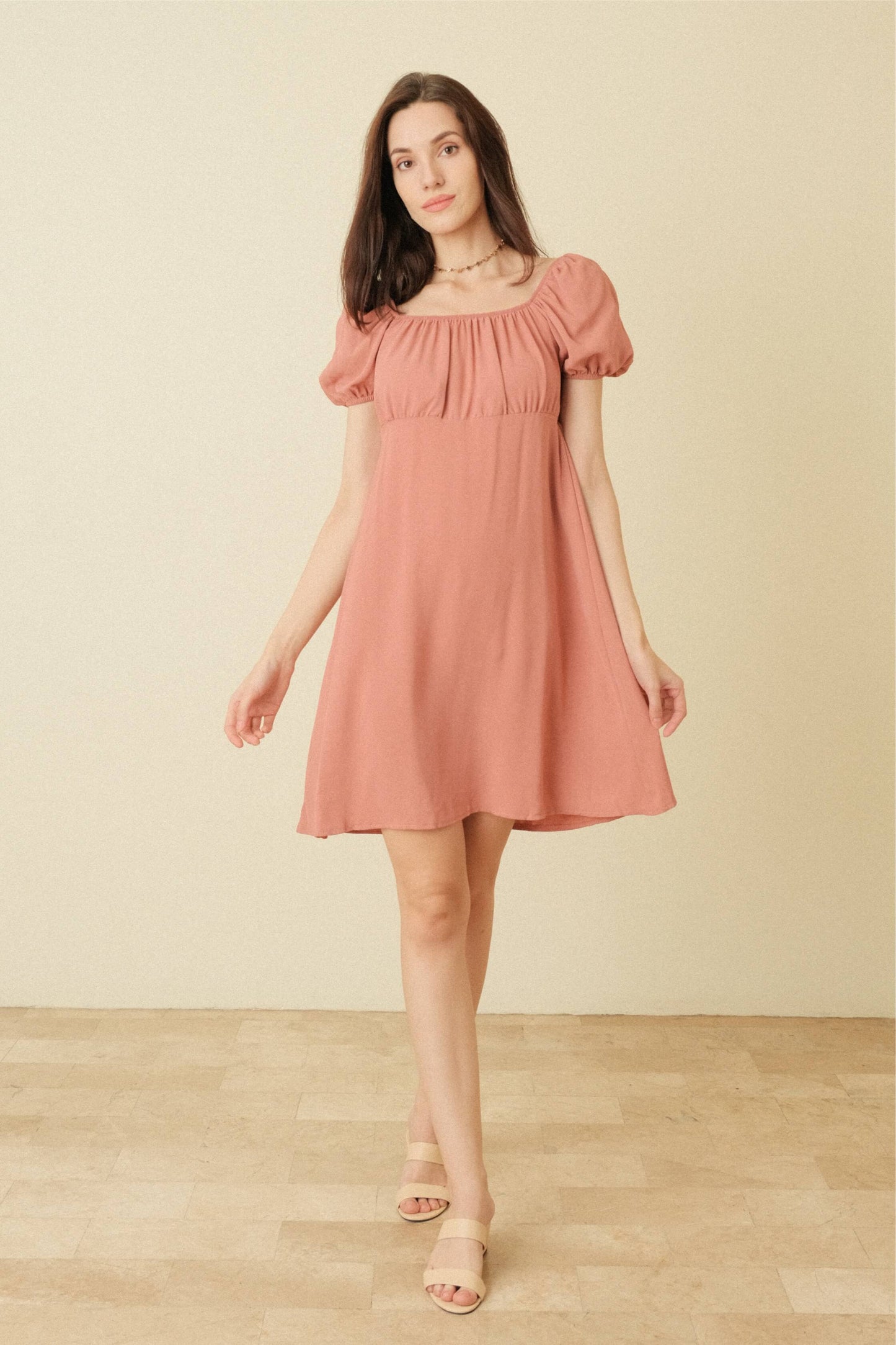 LISA DRESS IN SALMON PINK