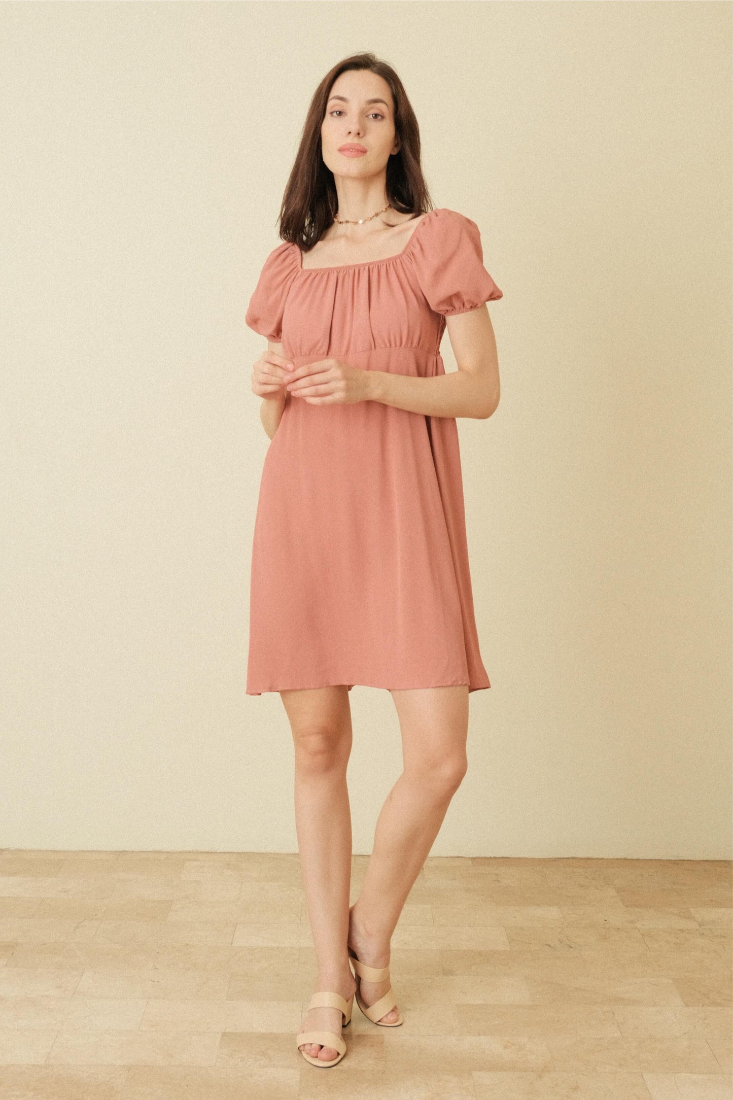 LISA DRESS IN SALMON PINK