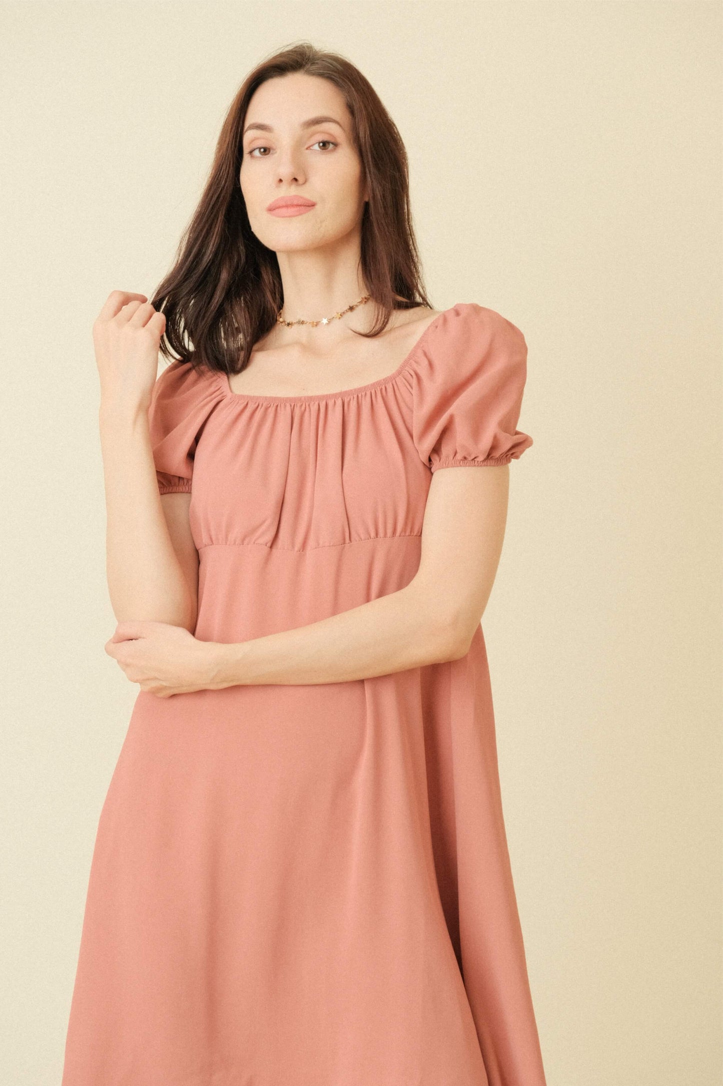 LISA DRESS IN SALMON PINK