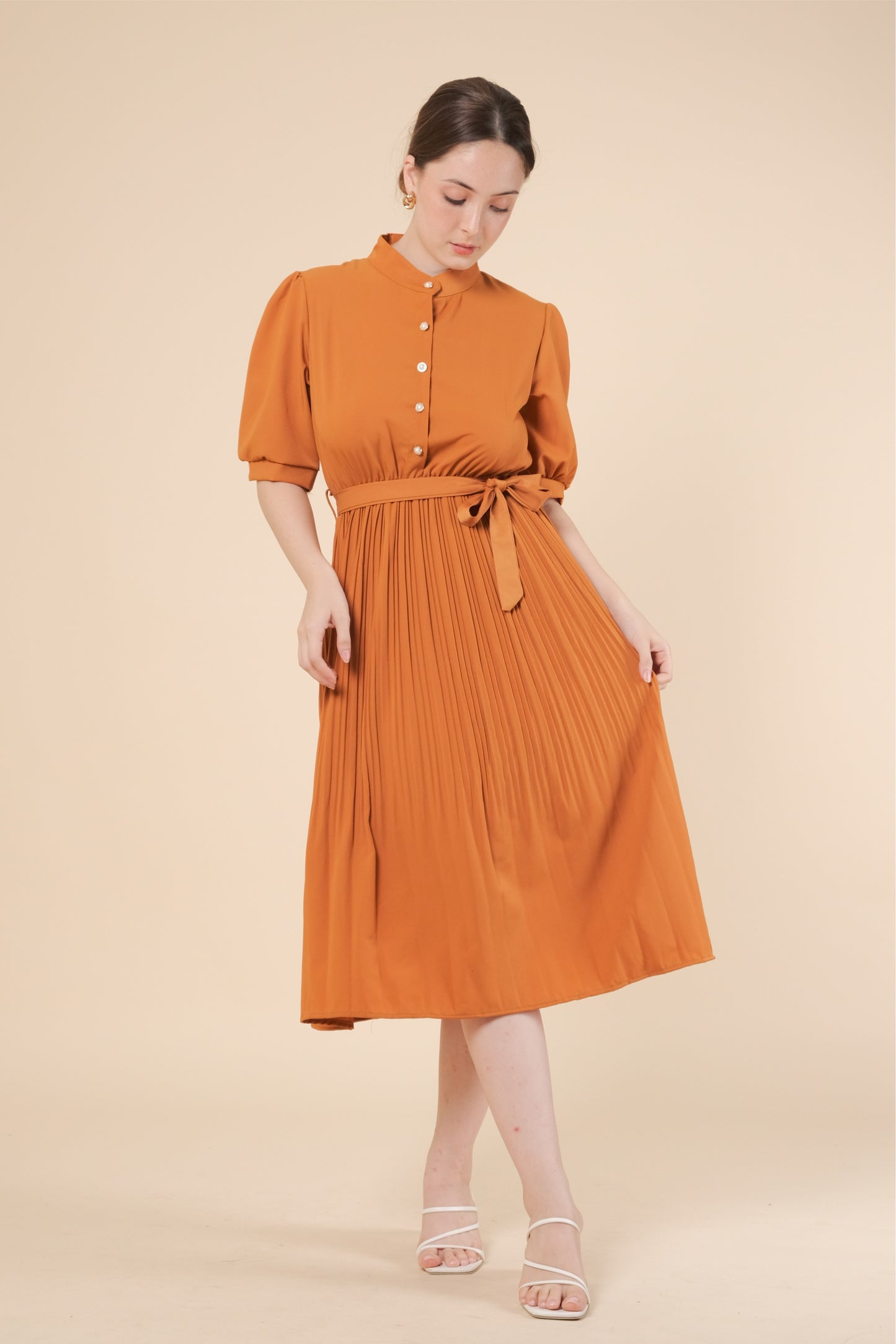 ARYA DRESS IN TANGERINE