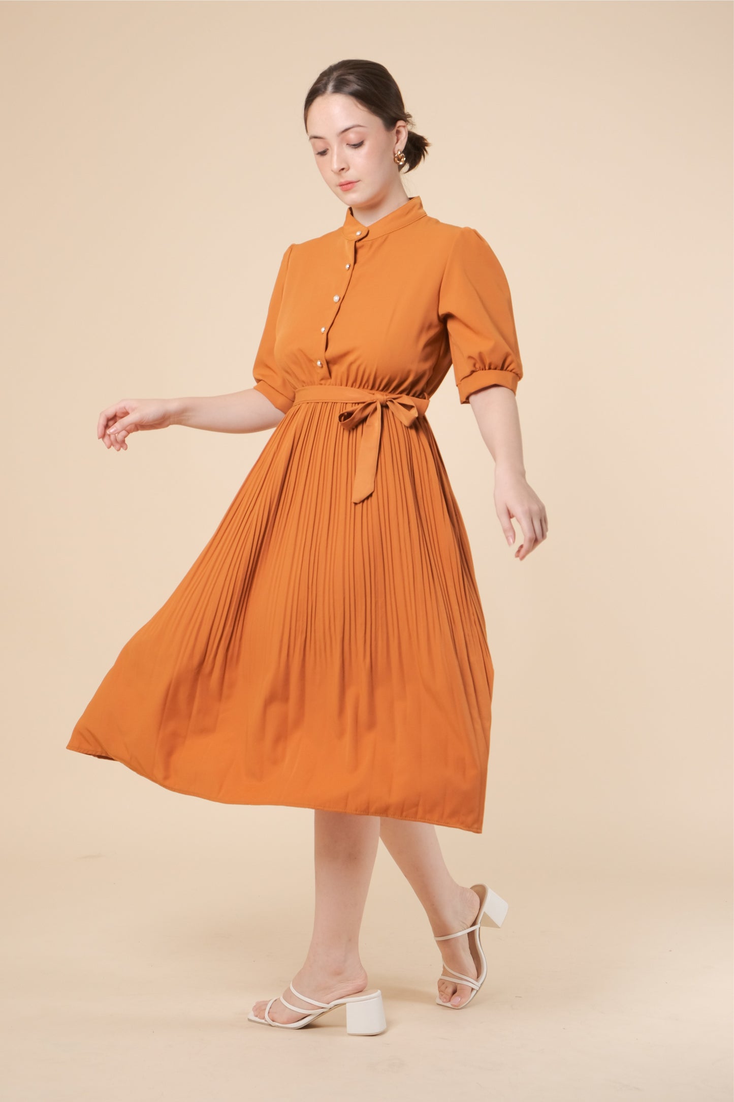 ARYA DRESS IN TANGERINE