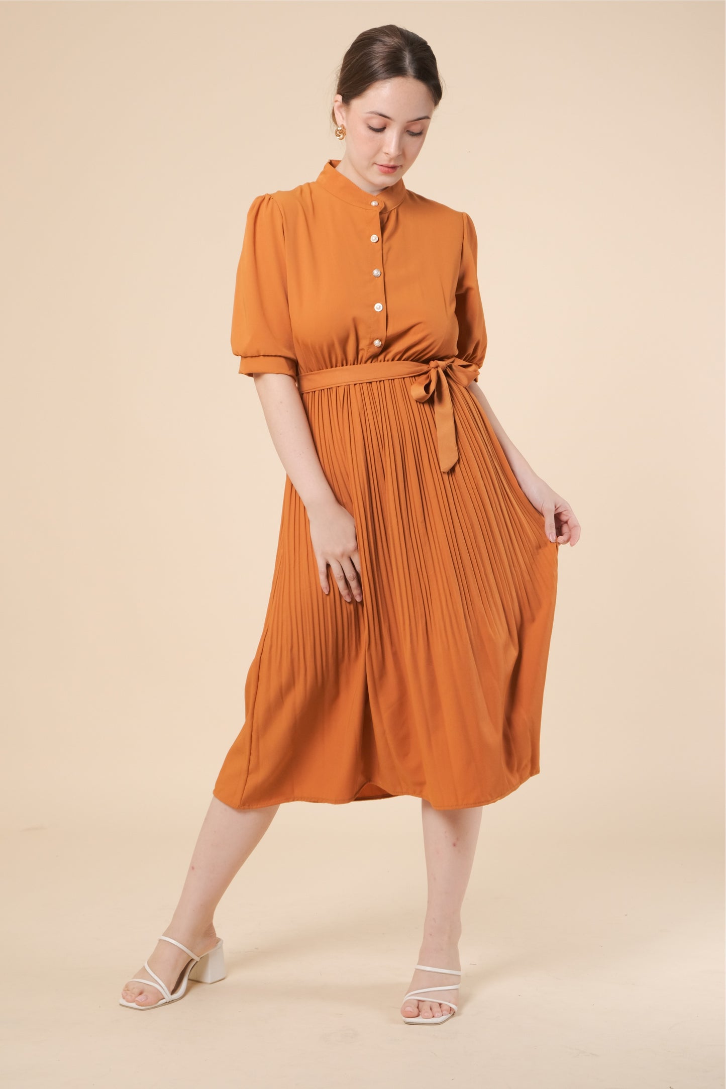 ARYA DRESS IN TANGERINE