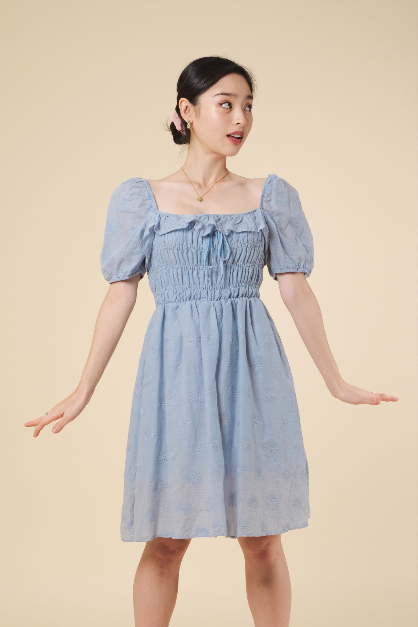 PAISLEY DRESS IN BABY BLUE