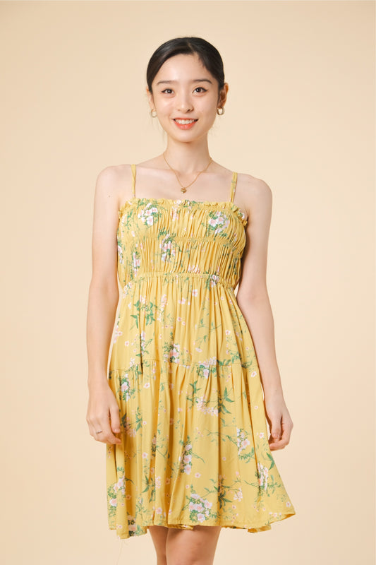 ERIN DRESS IN YELLOW MUSTARD