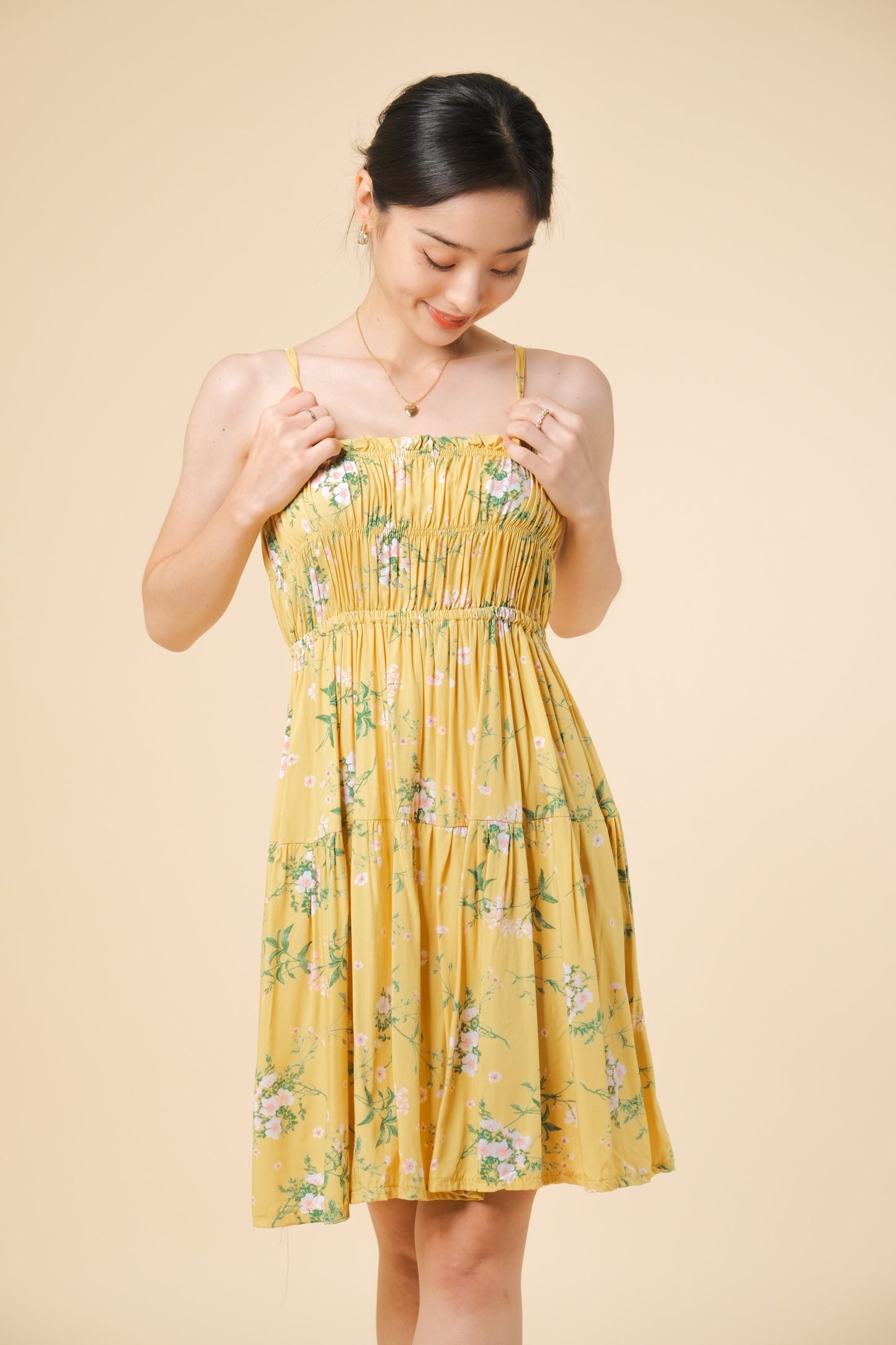 ERIN DRESS IN YELLOW MUSTARD