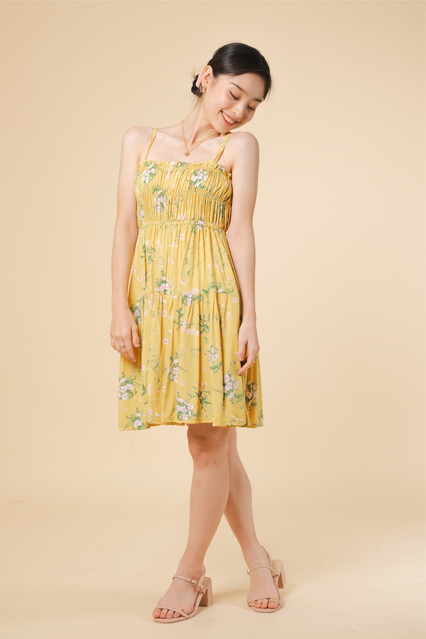 ERIN DRESS IN YELLOW MUSTARD