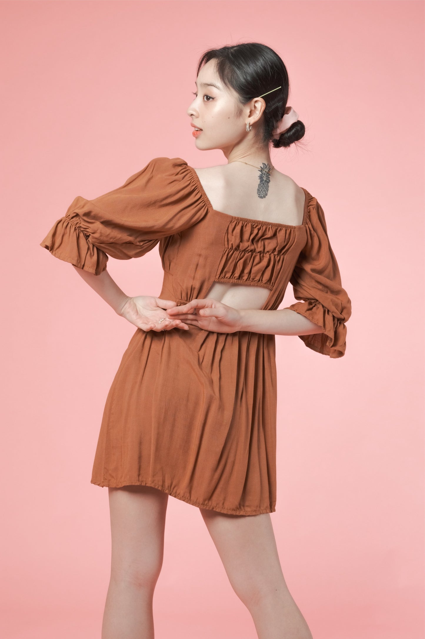 SAVANNAH DRESS IN CARAMEL