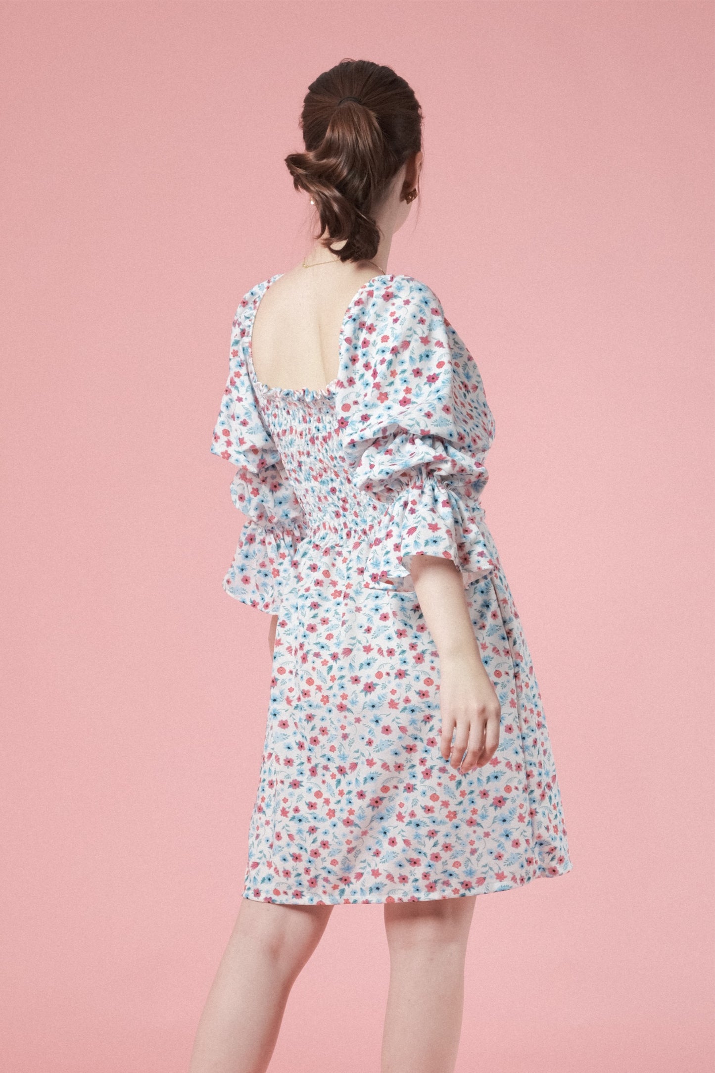 JESSICA DRESS IN WHITE/BLUE