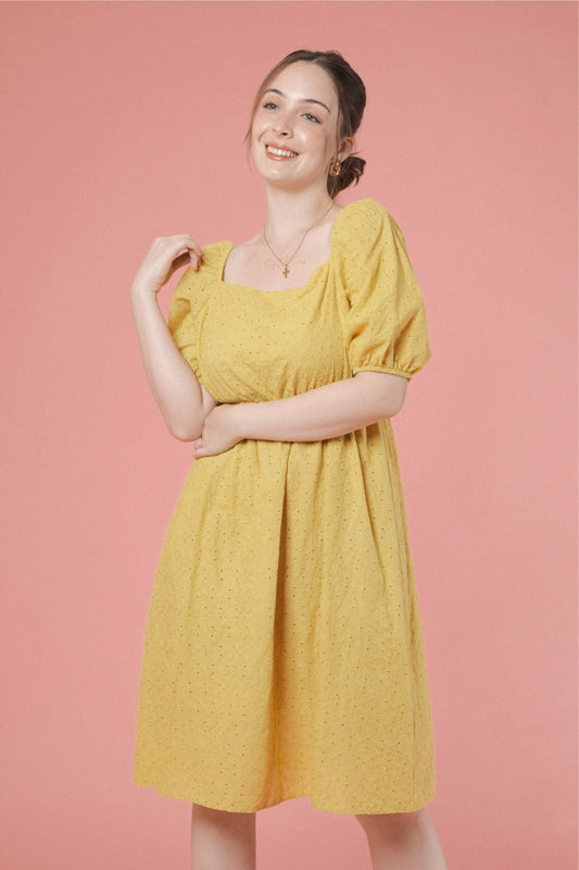 EMILIA DRESS IN YELLOW MUSTARD