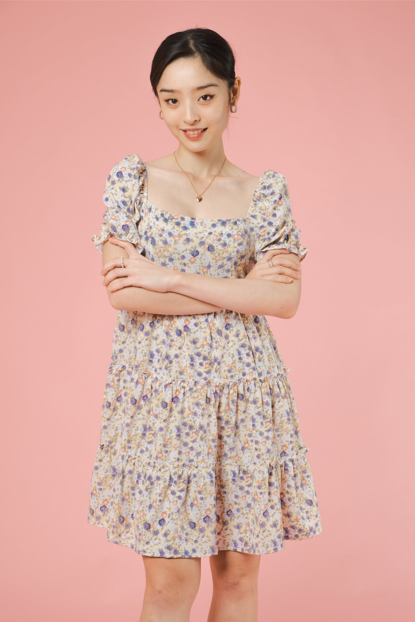 NIMA DRESS IN LAVENDER/YELLOW
