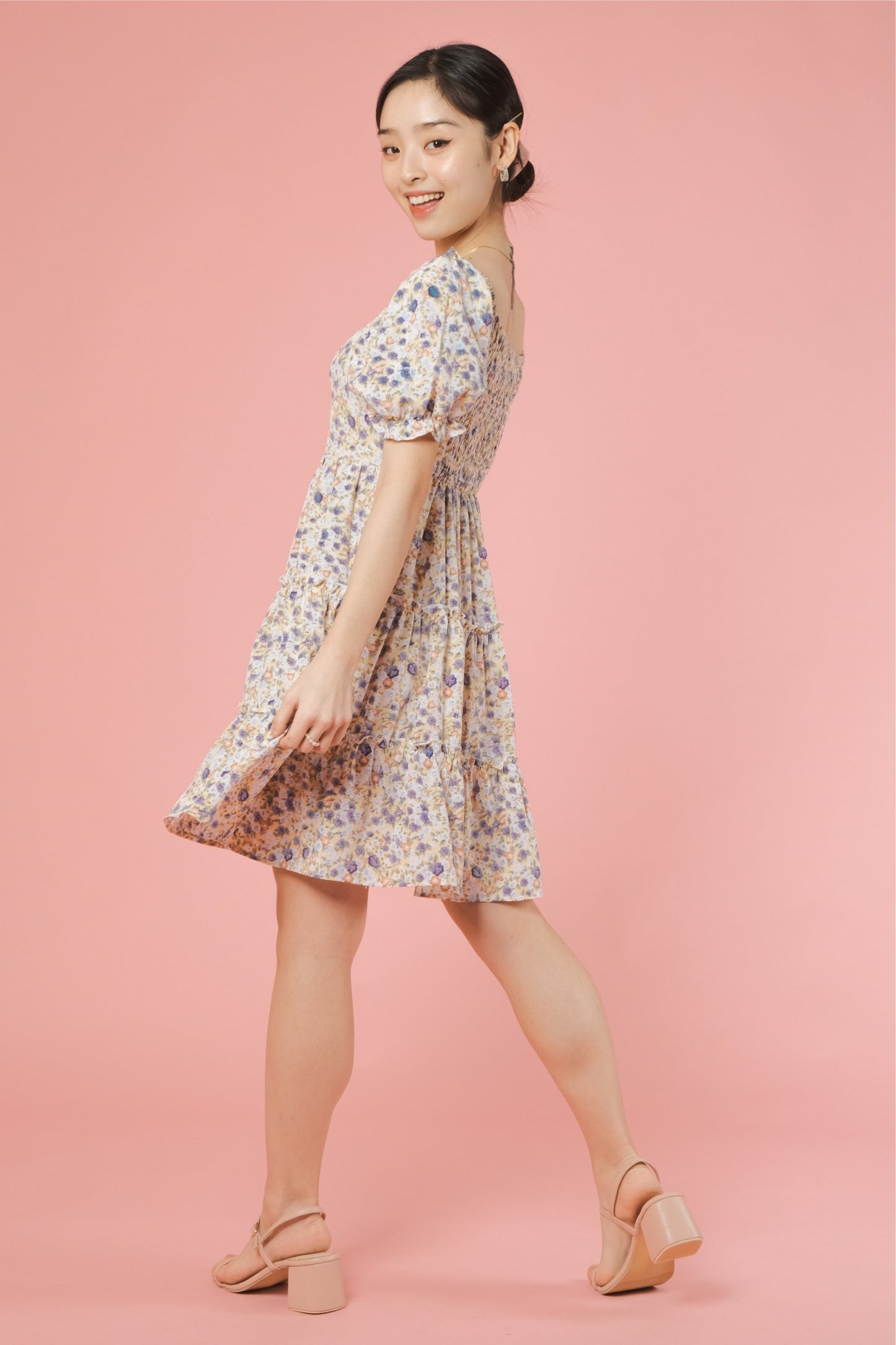 NIMA DRESS IN LAVENDER/YELLOW