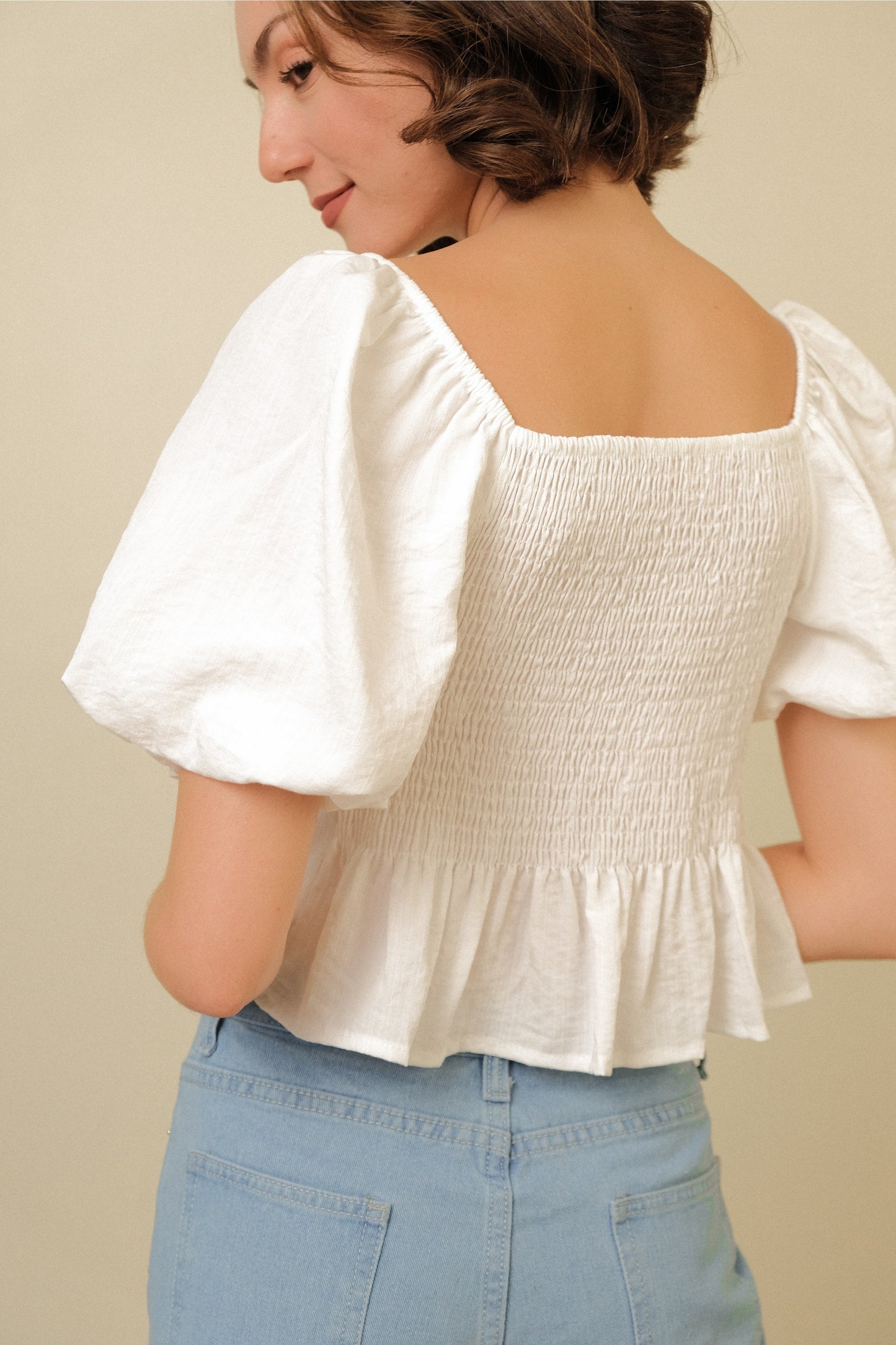 GENEVIEVE TOP IN WHITE