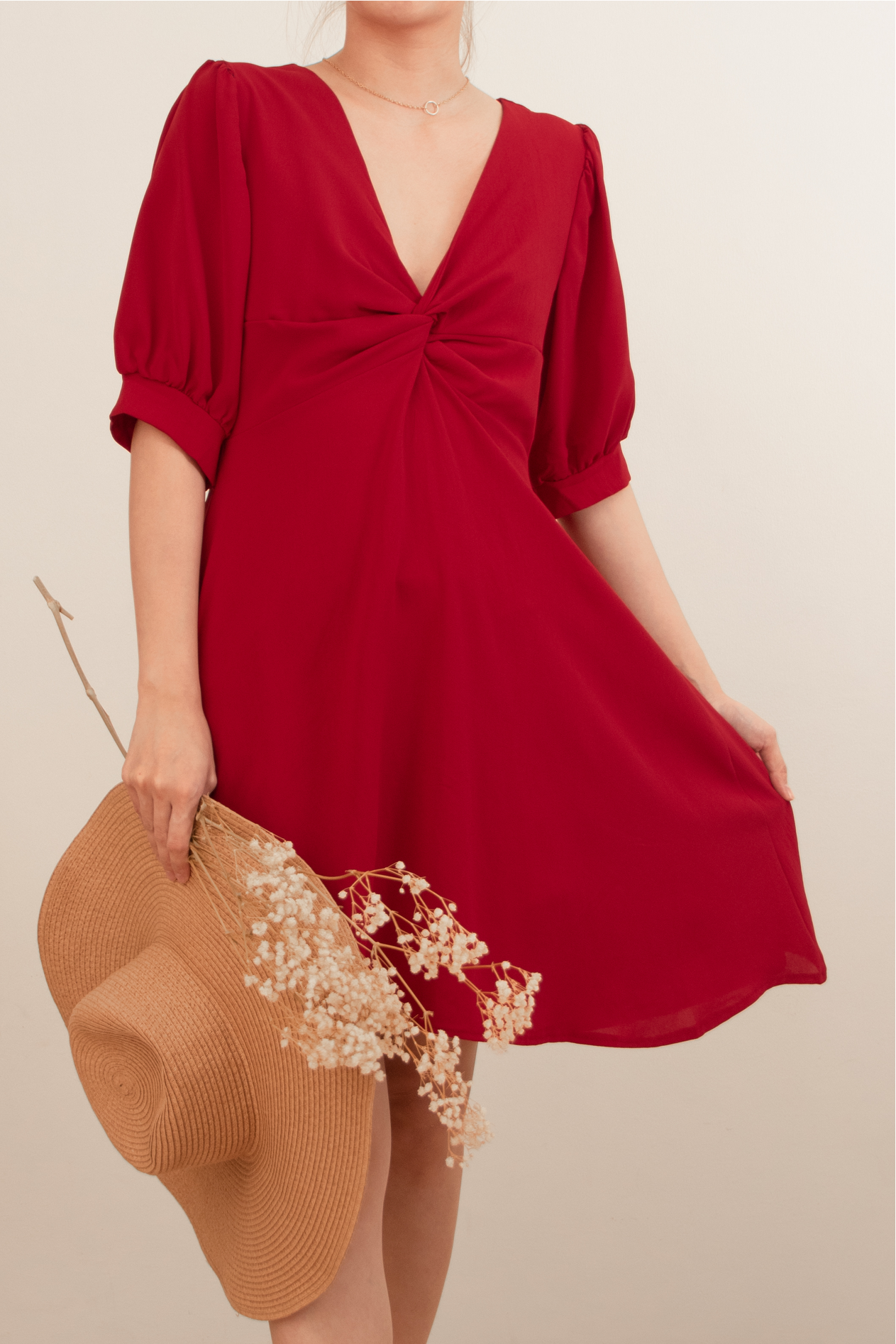 CHARLOTTE DRESS IN MAROON