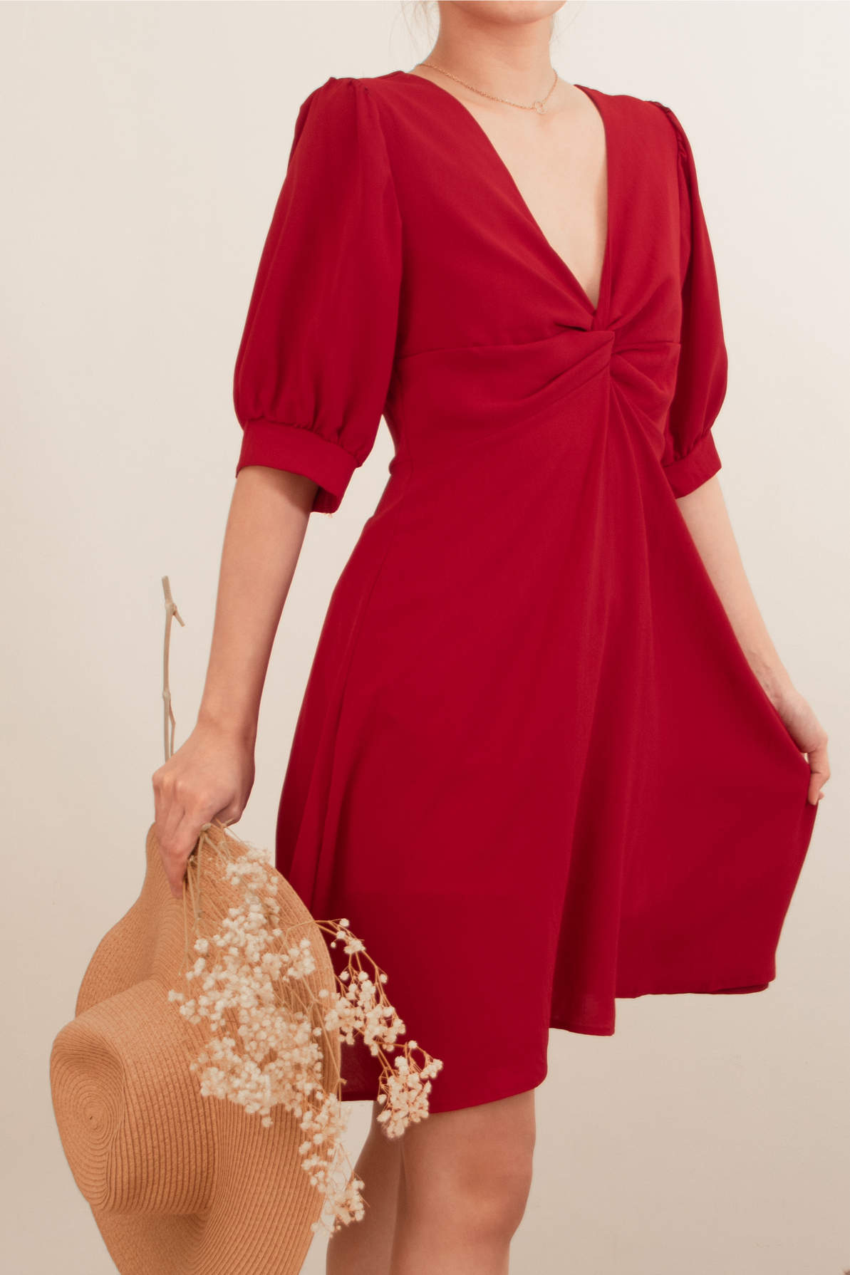 CHARLOTTE DRESS IN MAROON
