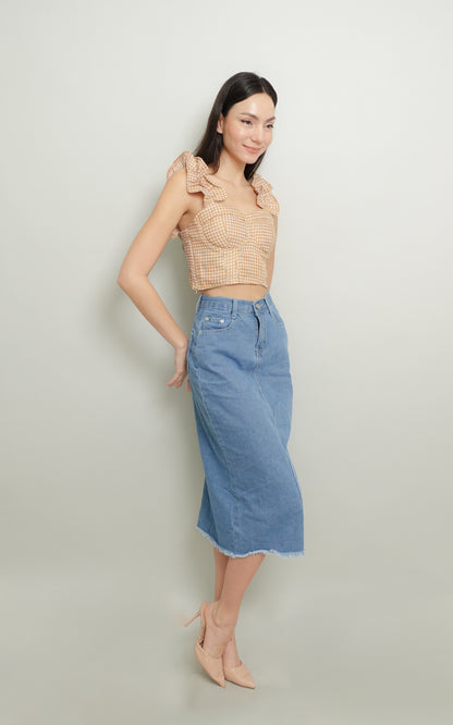 CZARL CROPPED TOP IN BROWN