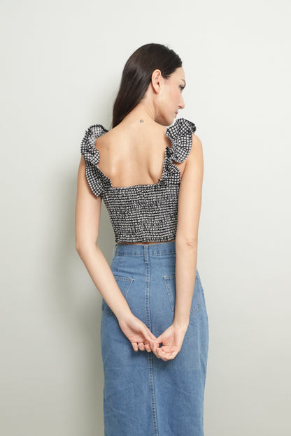 CZARL CROPPED TOP IN BLACK