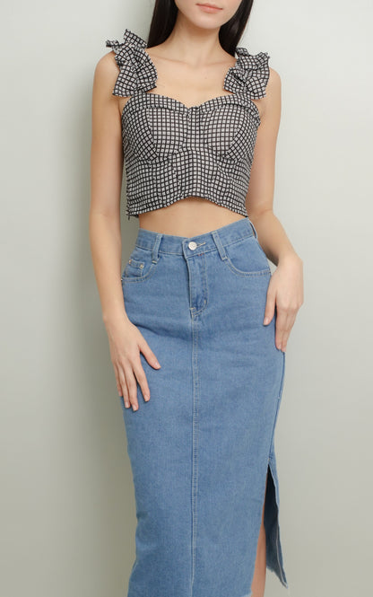 CZARL CROPPED TOP IN BLACK