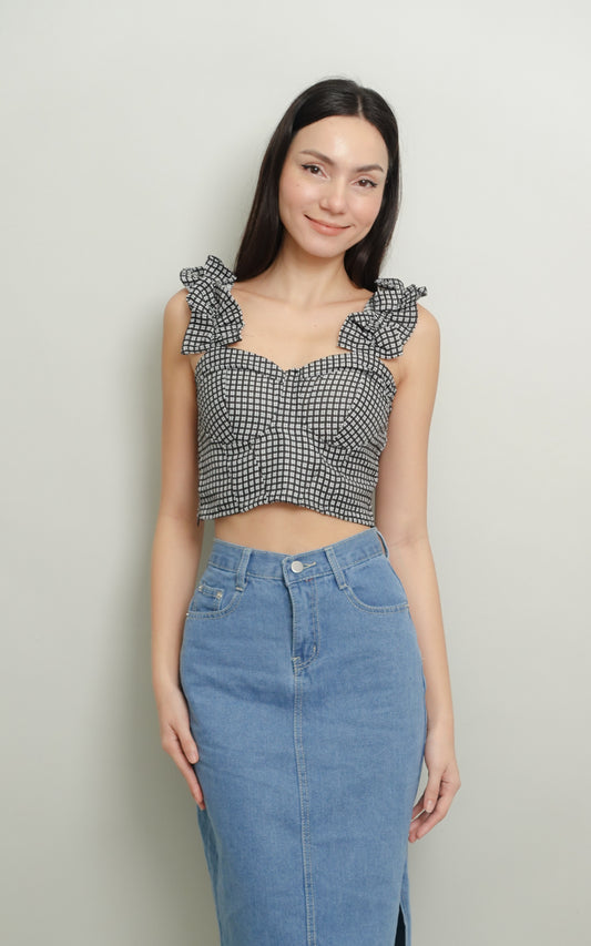 CZARL CROPPED TOP IN BLACK