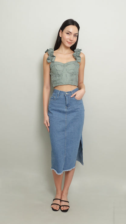 CZARL CROPPED TOP IN GREEN