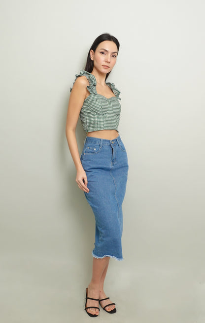 CZARL CROPPED TOP IN GREEN