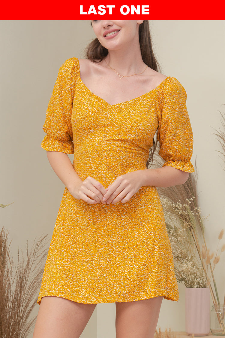 GEORGIA DRESS IN YELLOW MUSTARD