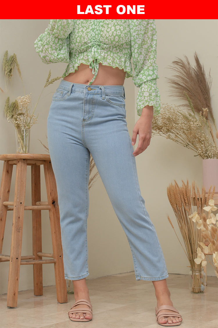 JUSTINE MID-RISE JEANS IN LIGHT WASH