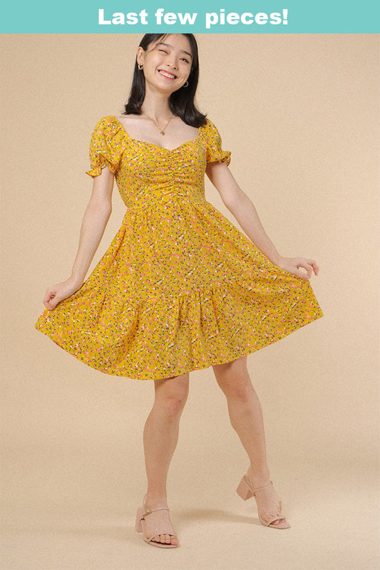 MARTHA DRESS IN YELLOW MUSTARD