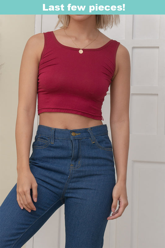 ROWAN CROP TOP IN MAROON