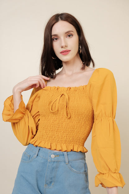 SARAH TOP IN YELLOW MUSTARD