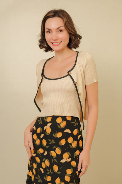 MISSY CAMI AND CARDIGAN SET IN BEIGE
