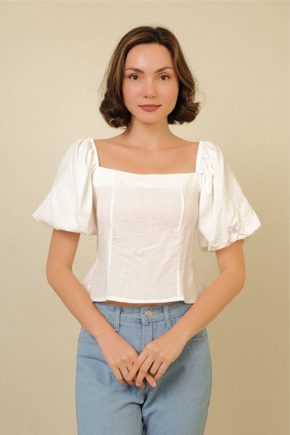 GENEVIEVE TOP IN WHITE