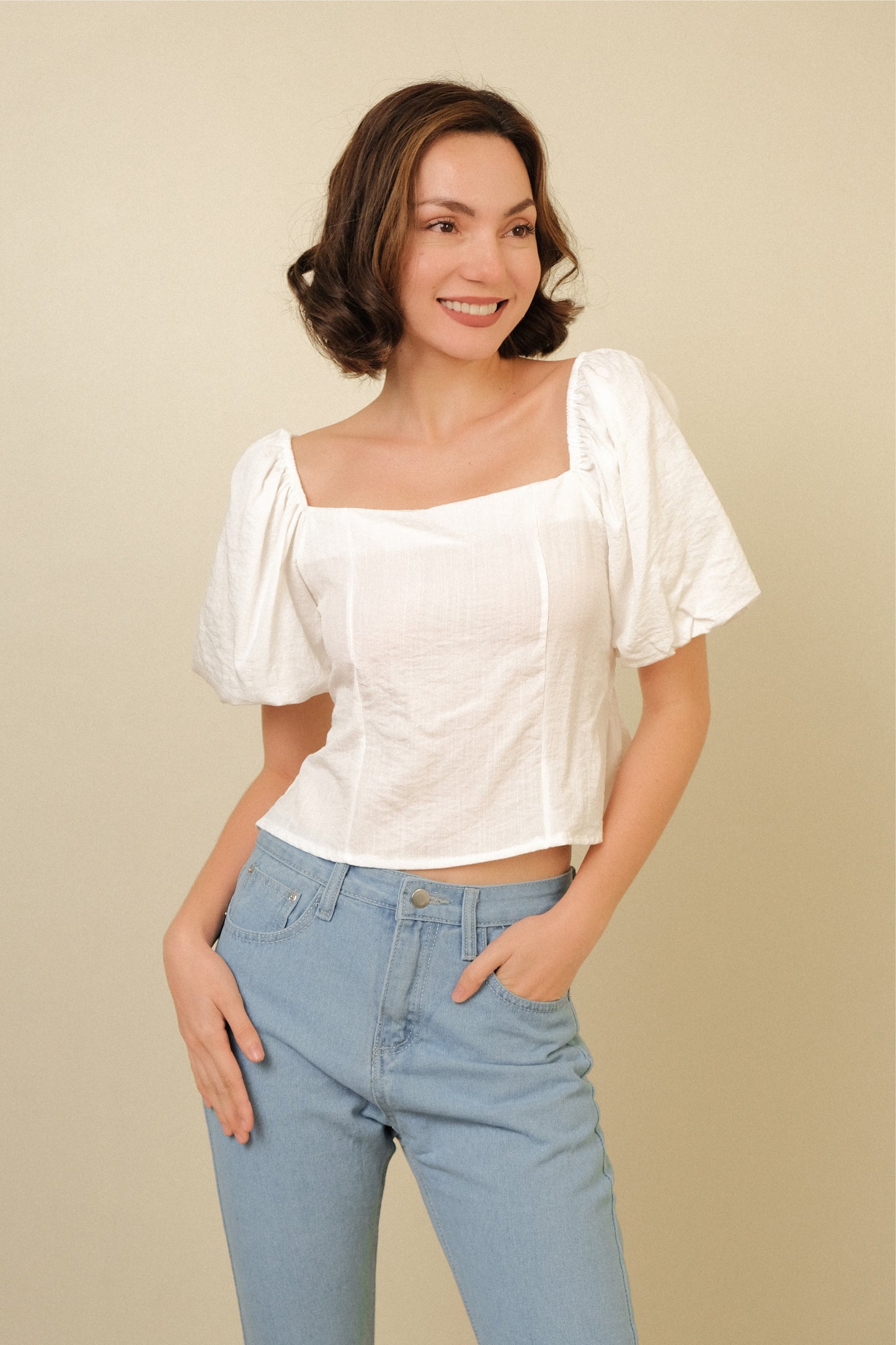 GENEVIEVE TOP IN WHITE