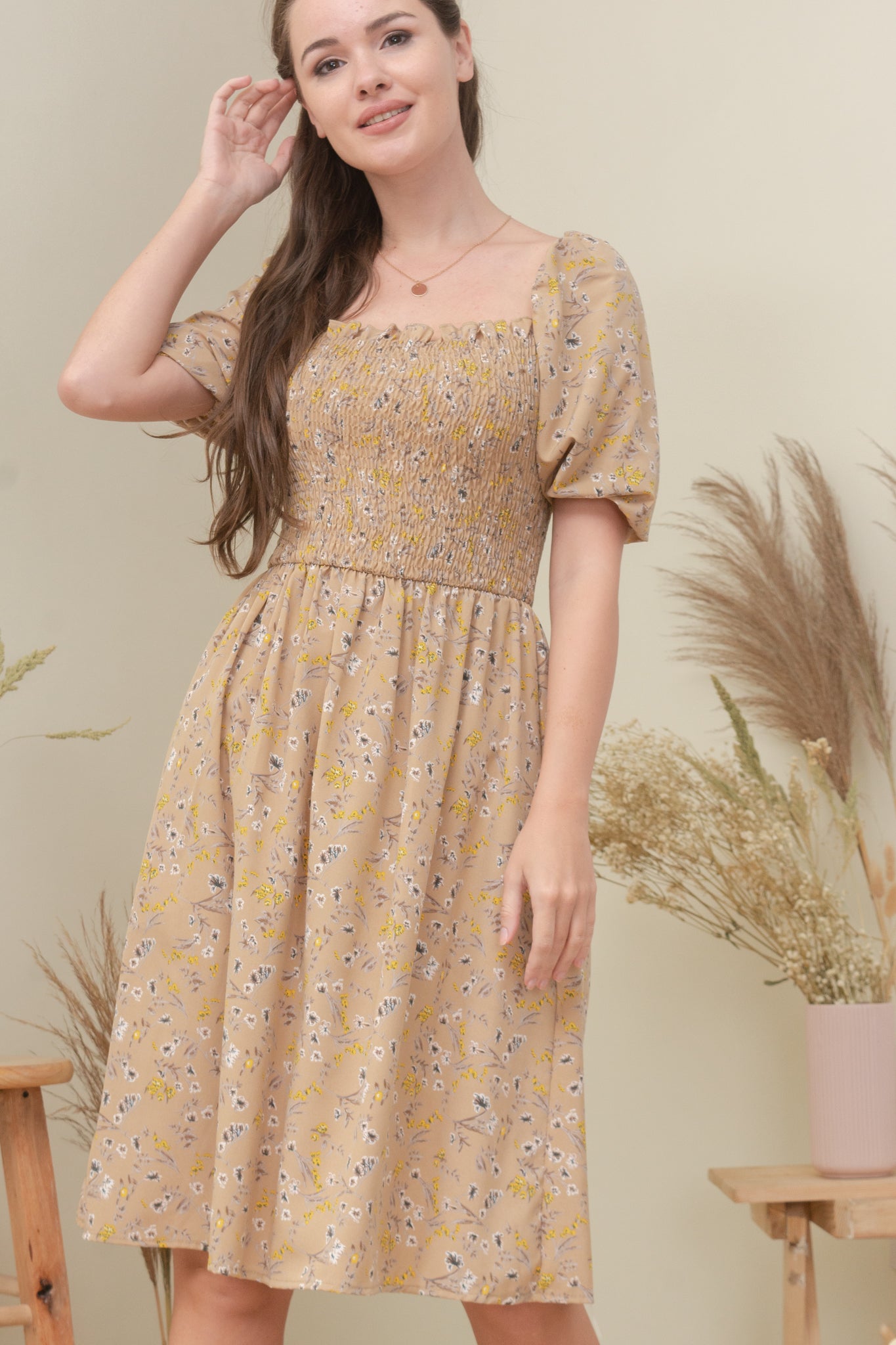 FLORENCE DRESS IN TAN