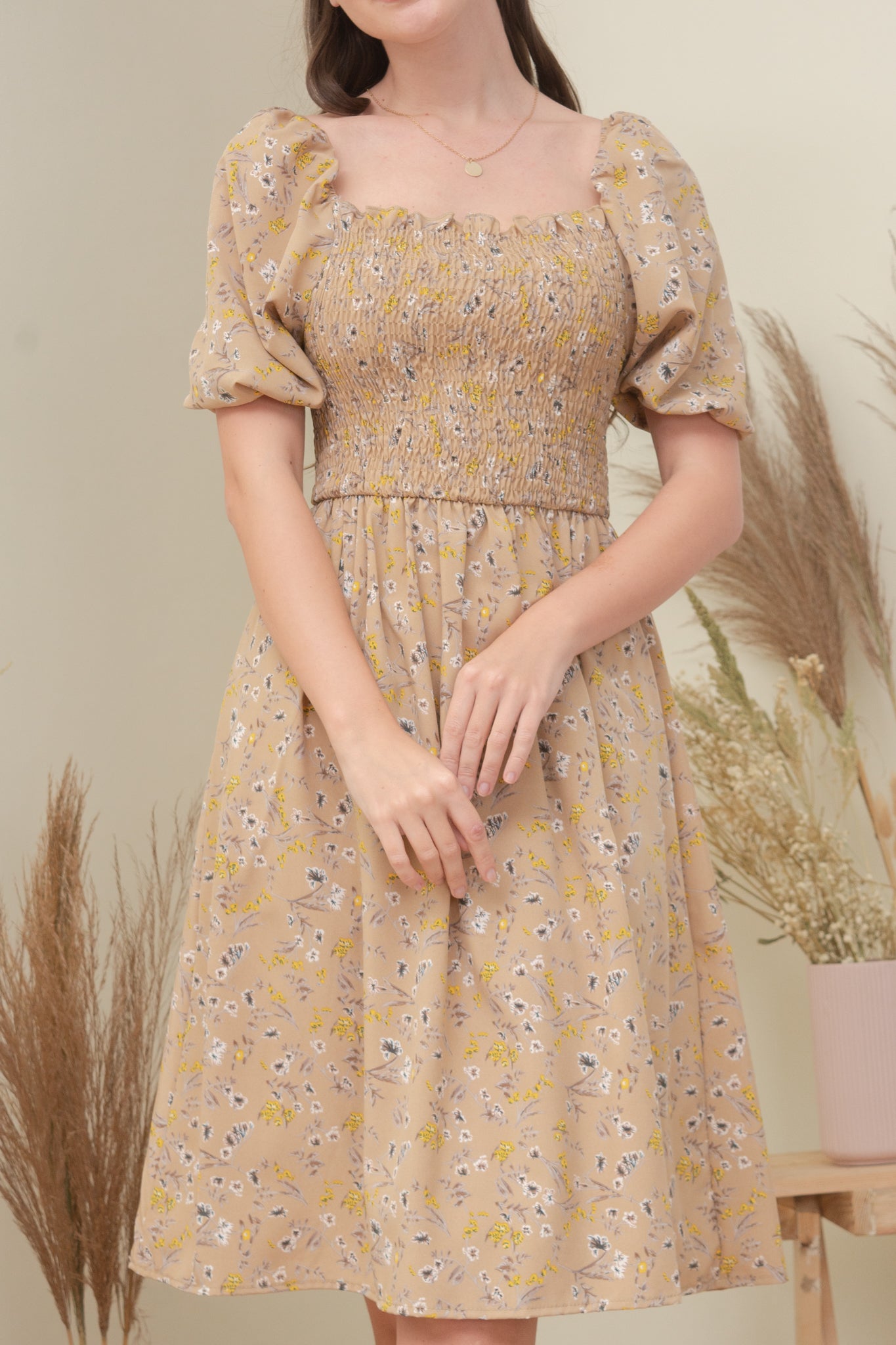 FLORENCE DRESS IN TAN